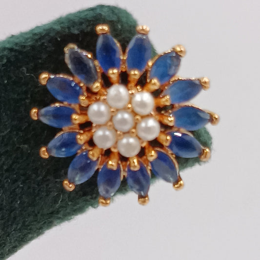 Moti Earrings (Dark Blue)