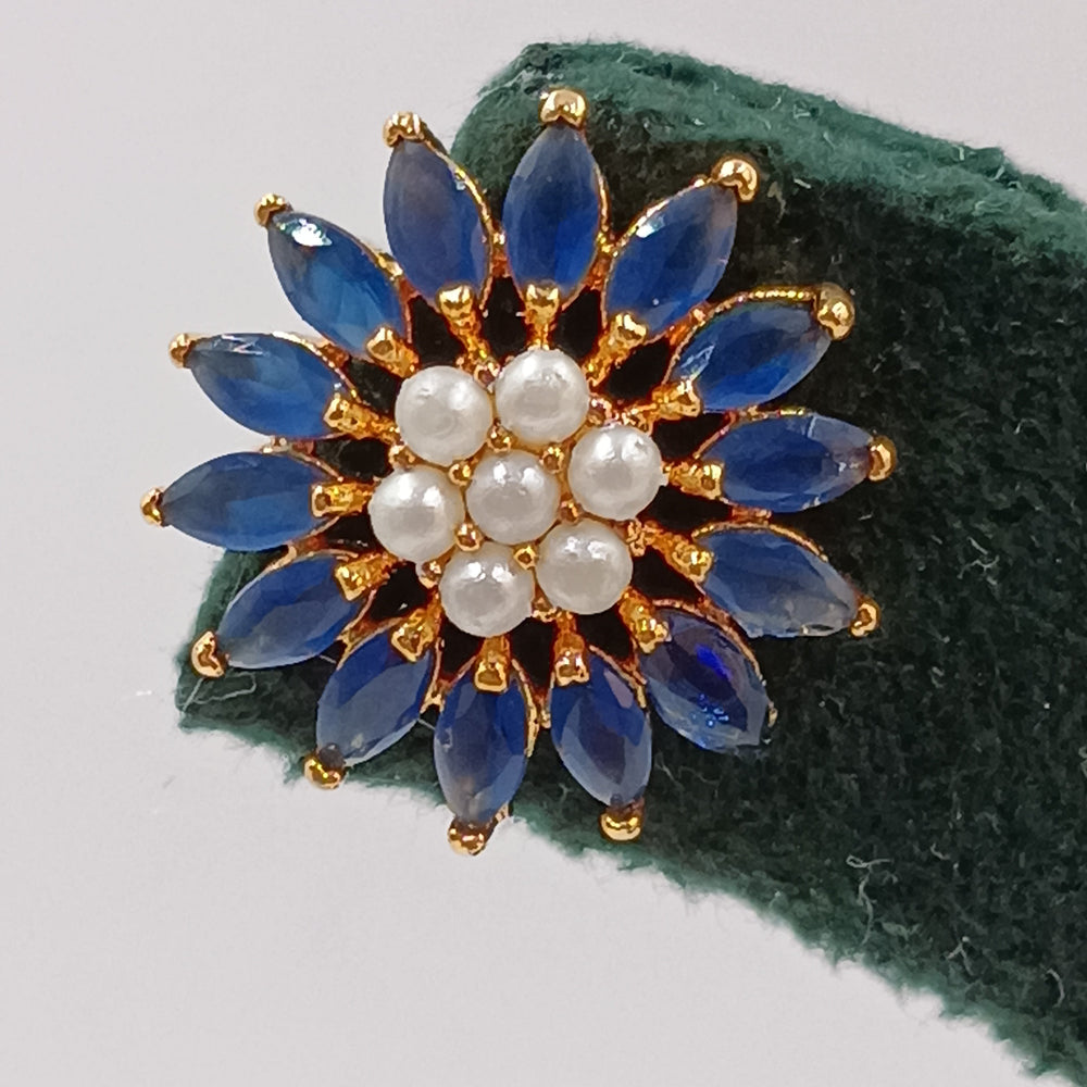 Moti Earrings (Dark Blue)