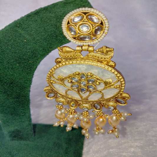 Traditional Long Earrings with Stones