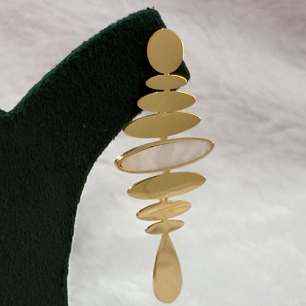 Earrings with Golden Finish & Spiral Design