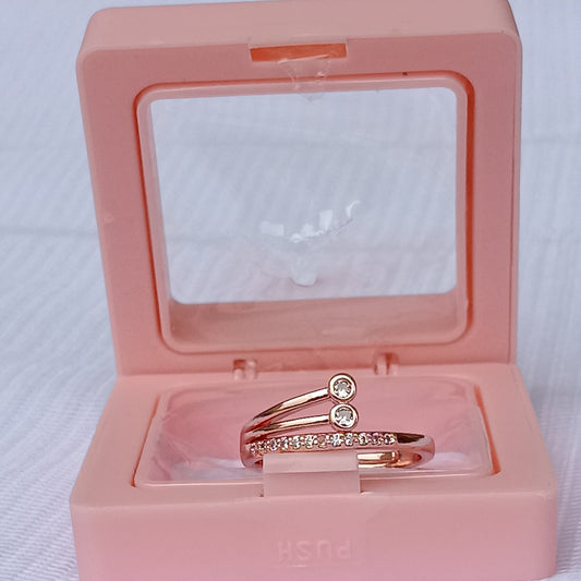 Adjustable Finger Ring with Stones