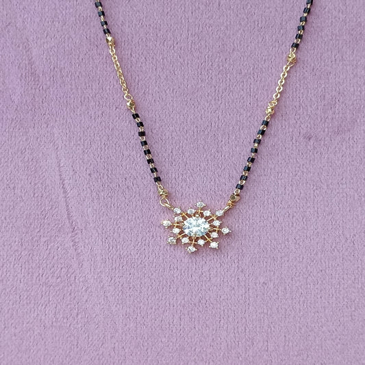 Short Mangalsutra with Stones in Center