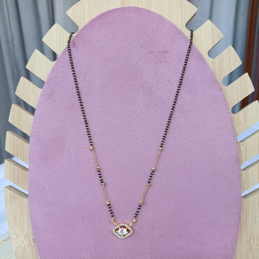Short Mangalsutra with Stones in Center