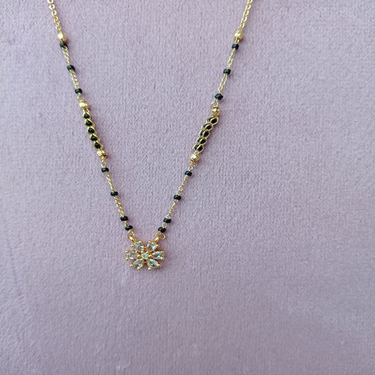 Short Mangalsutra with Stones in Center