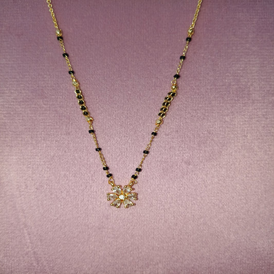 Short Mangalsutra with Stones in Center
