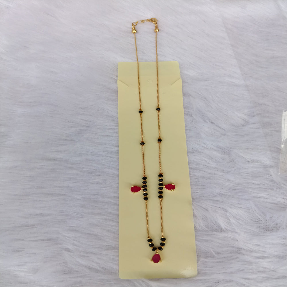 Short Mangalsutra with Red Stones