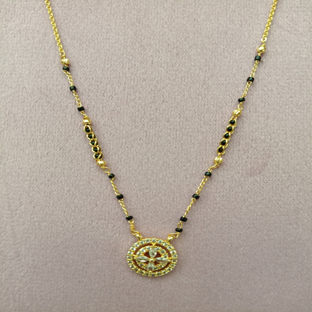 Short Mangalsutra with Crystal Stones Pendant