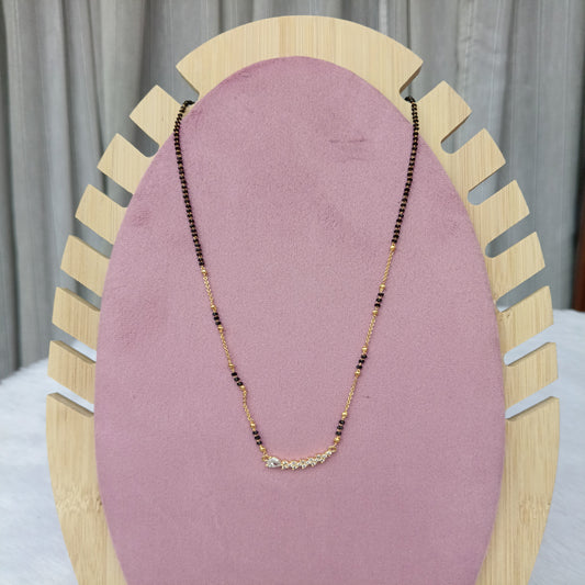 Short Mangalsutra with Crytal Color Stones
