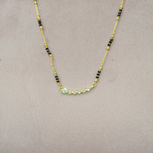 Short Mangalsutra with Crytal Color Stones